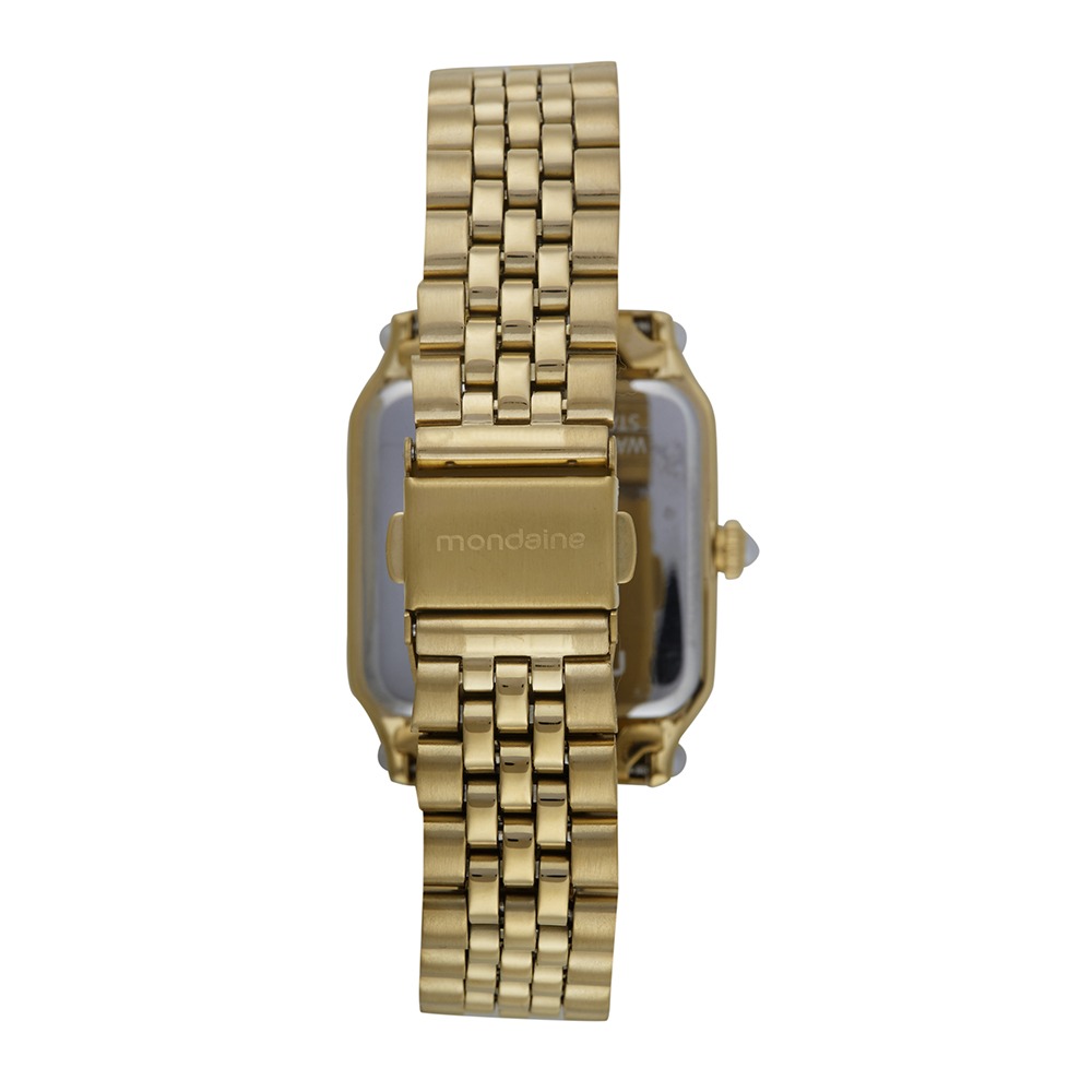 Relógio Mondaine Feminino Quadrado Dourado