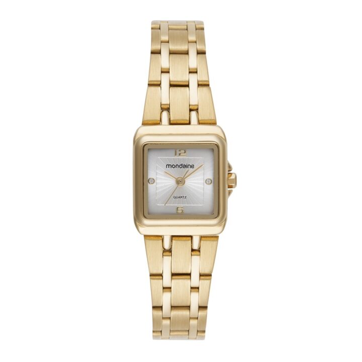 32933LPMVDE1 Relógio Mondaine Feminino Quadrado Clássico com Cristais