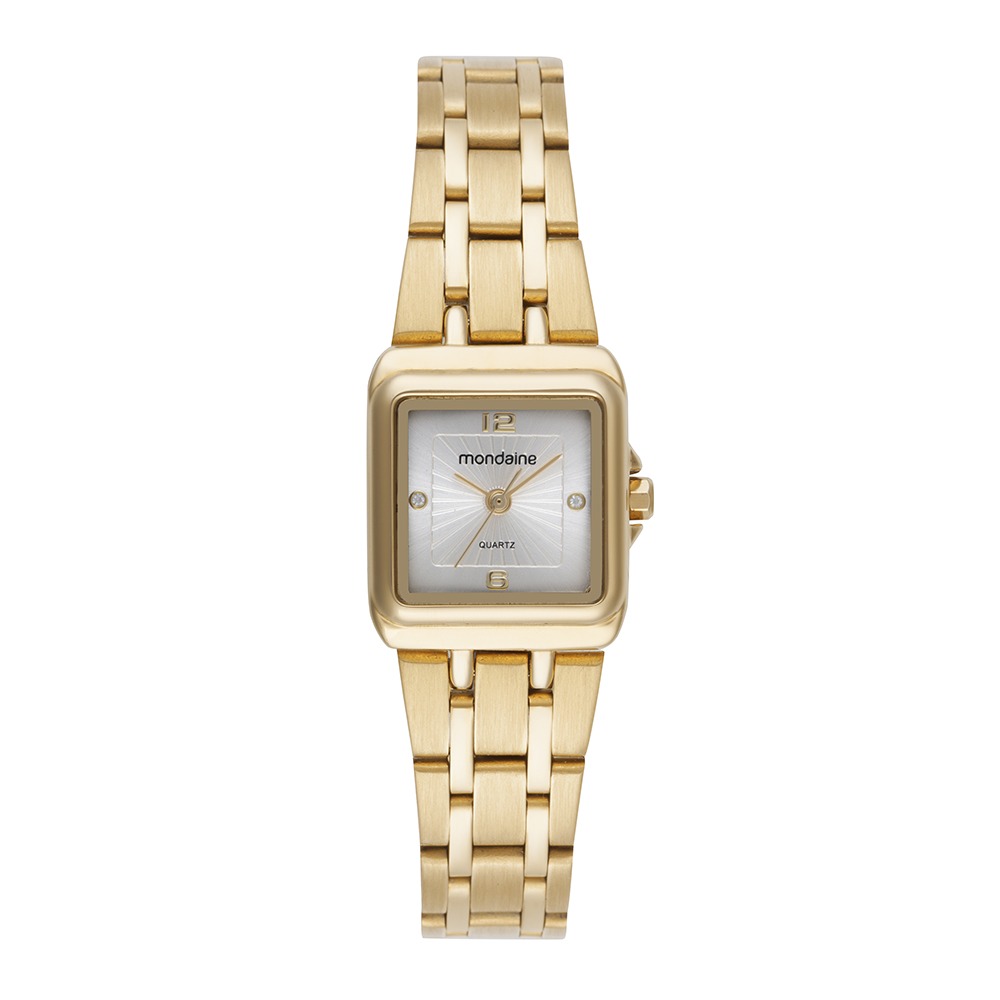32933LPMVDE1 Relógio Mondaine Feminino Quadrado Clássico com Cristais