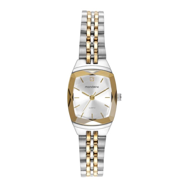 32936LPMVBE2 Relógio Mondaine Feminino Bicolor Quadrado Social