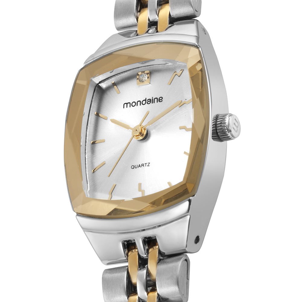 Relógio Mondaine Feminino Bicolor Quadrado Social