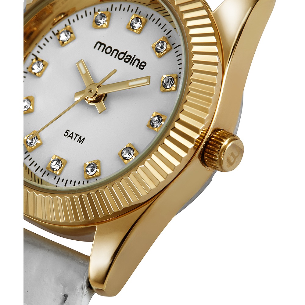 32960LPMVDH1 Relógio Mondaine Feminino Couro Branco