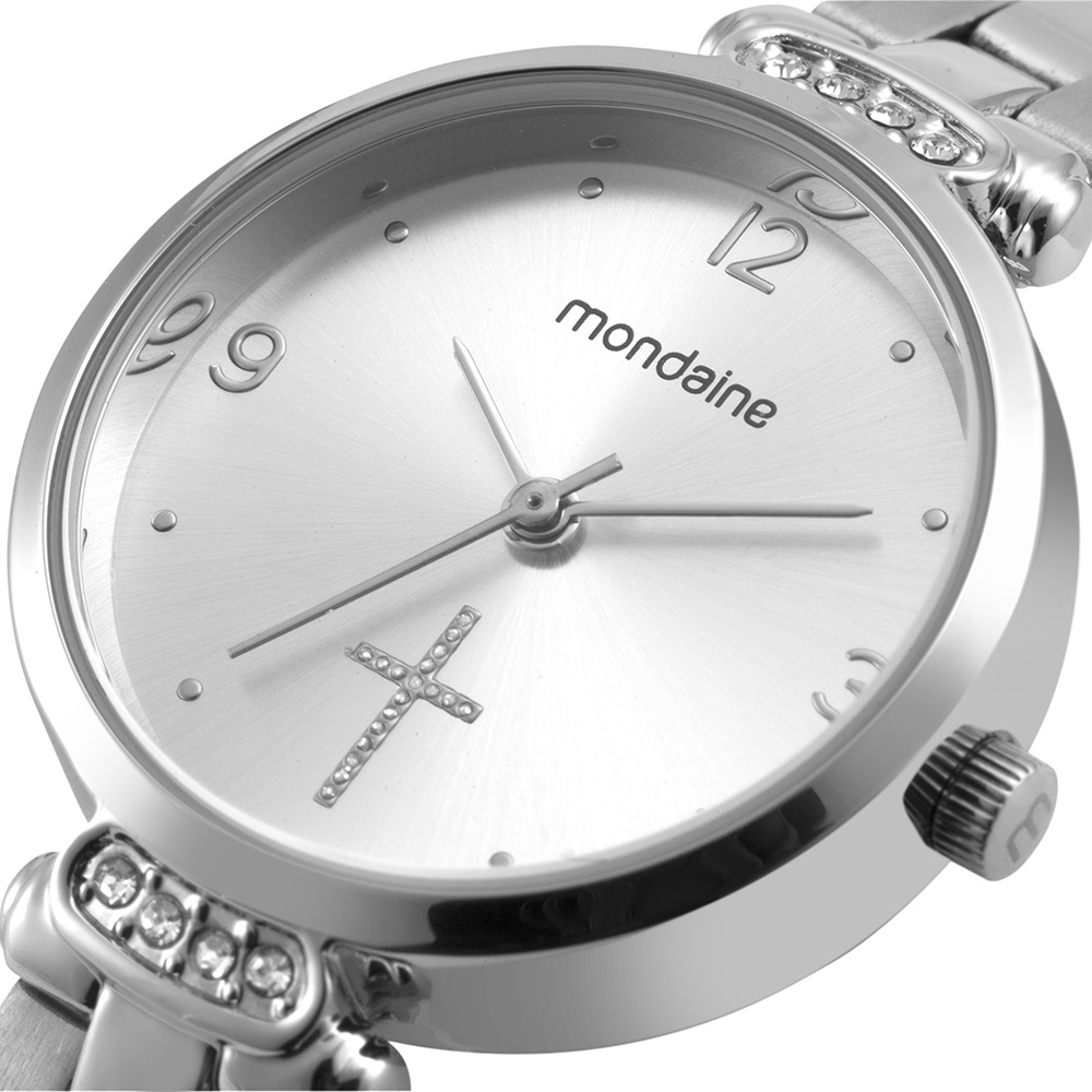 Kit Relógio Mondaine Feminino com Colar Crucifixo