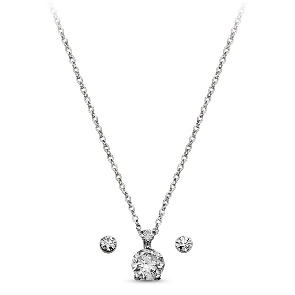 Kit Relógio Mondaine Feminino Prata com Brincos e Colar