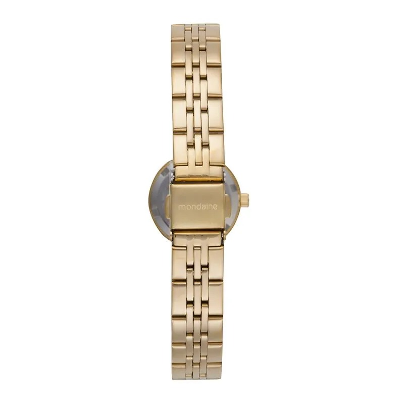 Kit Relógio Mondaine Feminino Dourado com Brincos de Cristais
