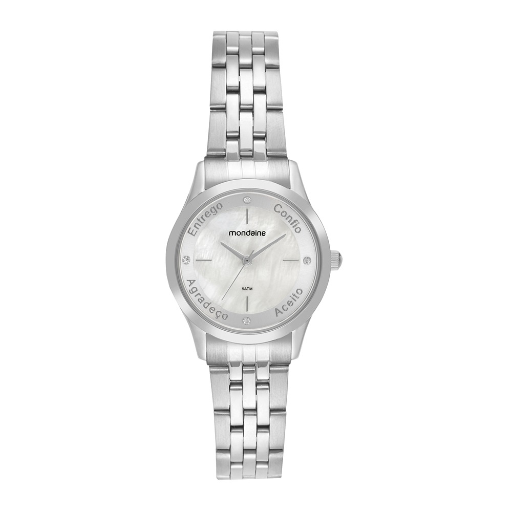 Kit Relógio Mondaine Feminino Entrego, Confio e Agradeço