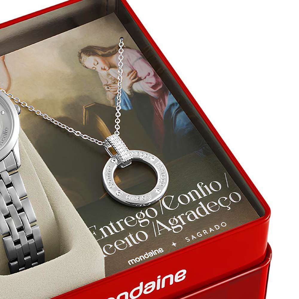 Kit Relógio Mondaine Feminino Entrego, Confio e Agradeço