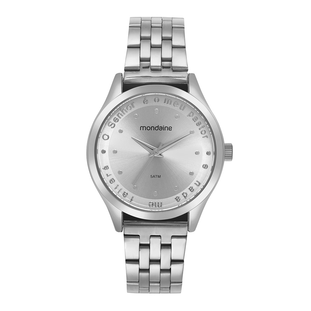 Kit Relógio Mondaine Feminino Prata Salmo 23