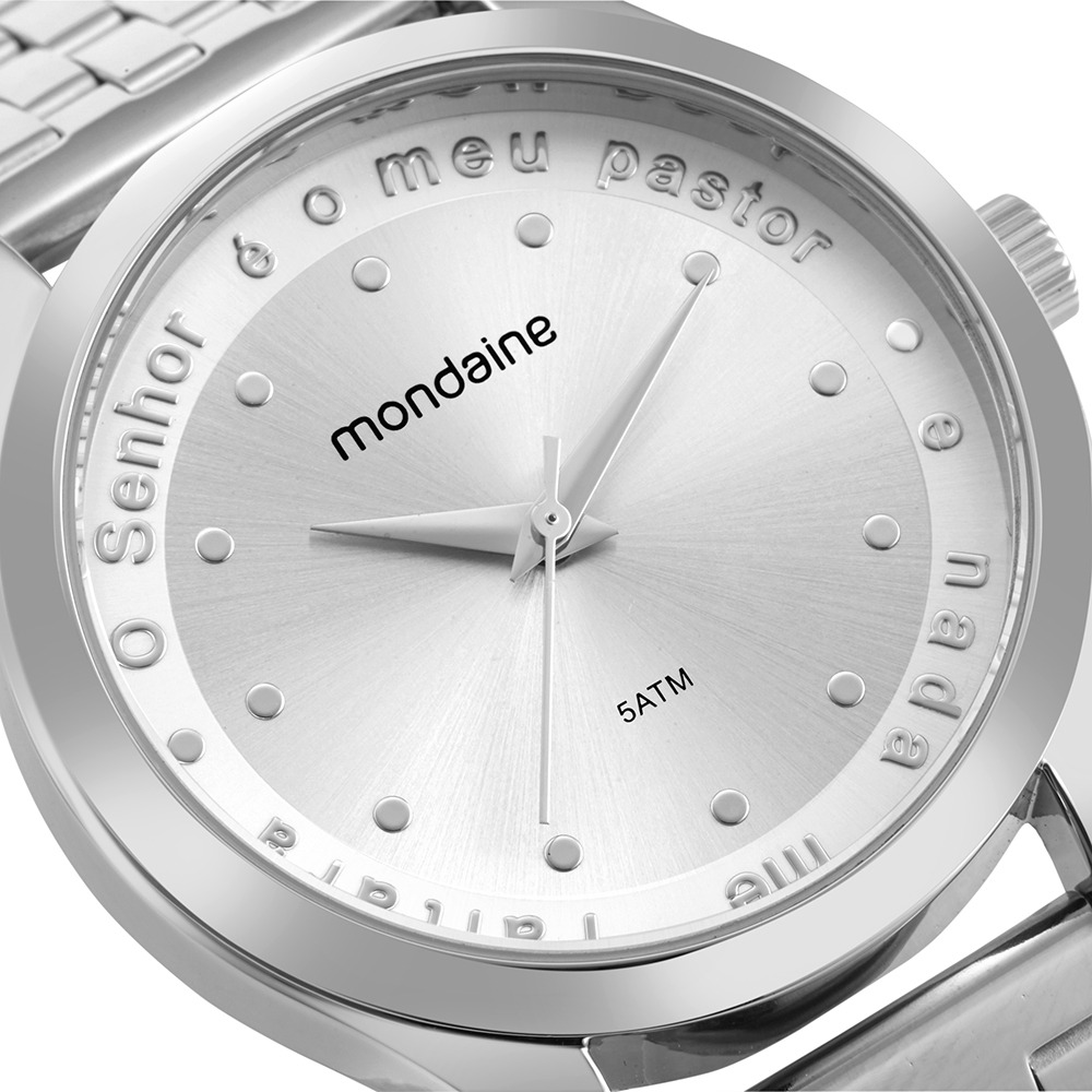 Kit Relógio Mondaine Feminino Prata Salmo 23