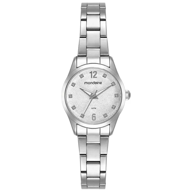 Kit Relógio Mondaine Feminino Cromado Com Brincos