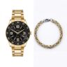 Kit Relógio Mondaine Masculino Dourado com Pulseira