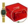 Kit Relógio Mondaine Feminino Dourado com Pulseira