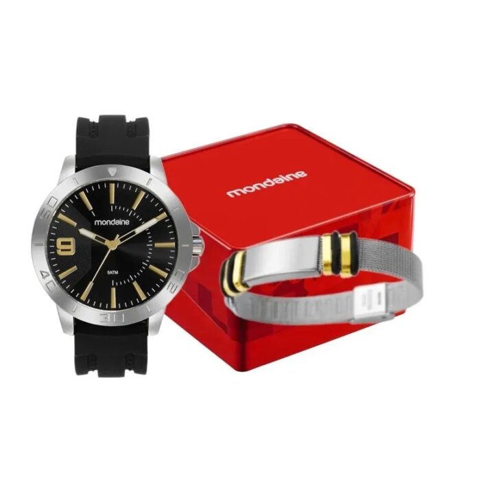 Kit Mondaine Masculino Com Pulseira
