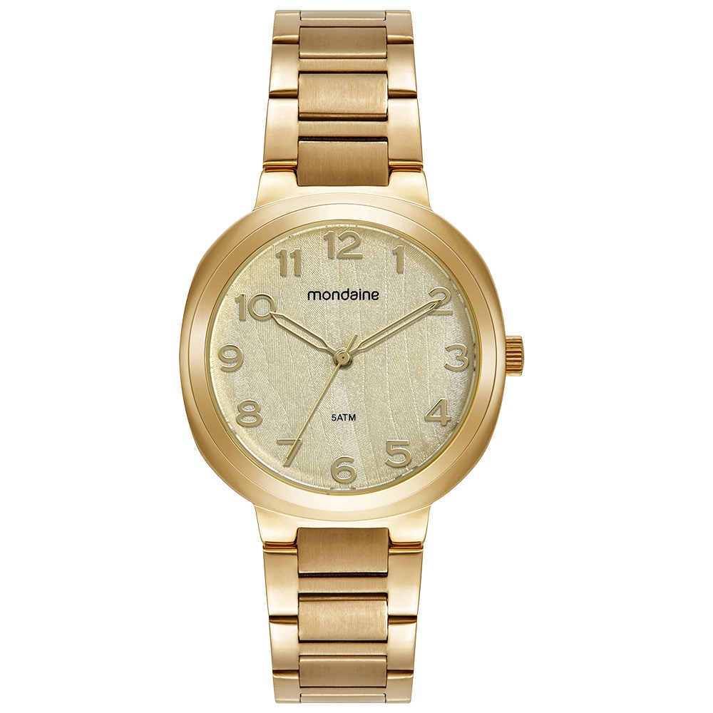Kit Relógio Mondaine Feminino Dourado com Relicário