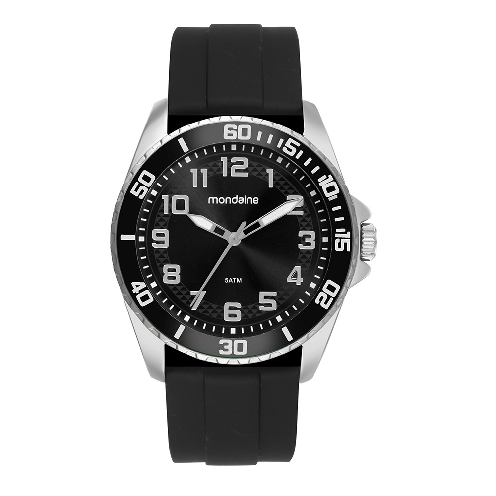 Kit Mondaine Masculino Silicone Preto