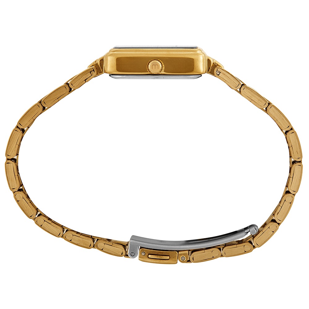 Kit Relógio Feminino Quadrado Dourado