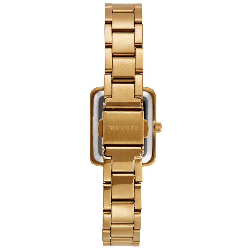Kit Relógio Feminino Quadrado Dourado