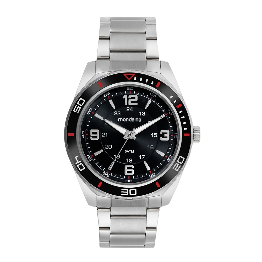Kit Relógio Mondaine Masculino Prata Redondo