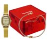 Kit Relógio Mondaine Feminino Dourado com Pulseira Riviera