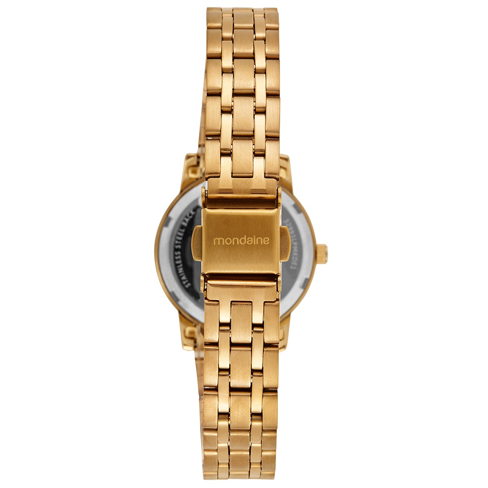 Kit Relógio Mondaine Feminino Dourado com Pulseira