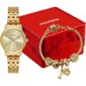 Kit Relógio Mondaine Feminino Dourado com Pulseira