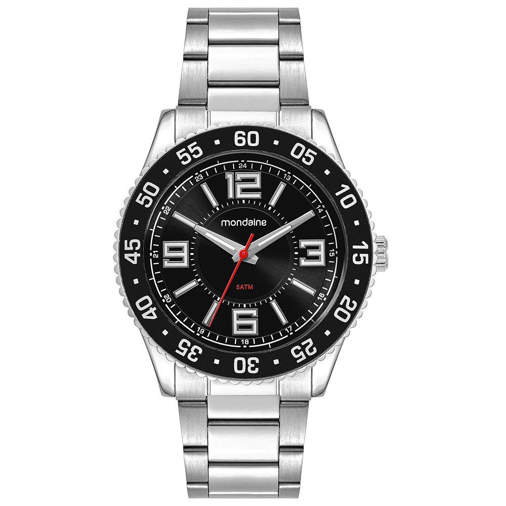 33035G0MKNE2 Kit Relógio Mondaine Masculino Prata com Copo