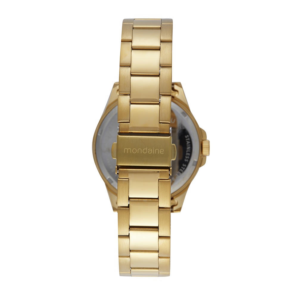 Kit Relógio Mondaine Masculino Social Dourado com Caneta