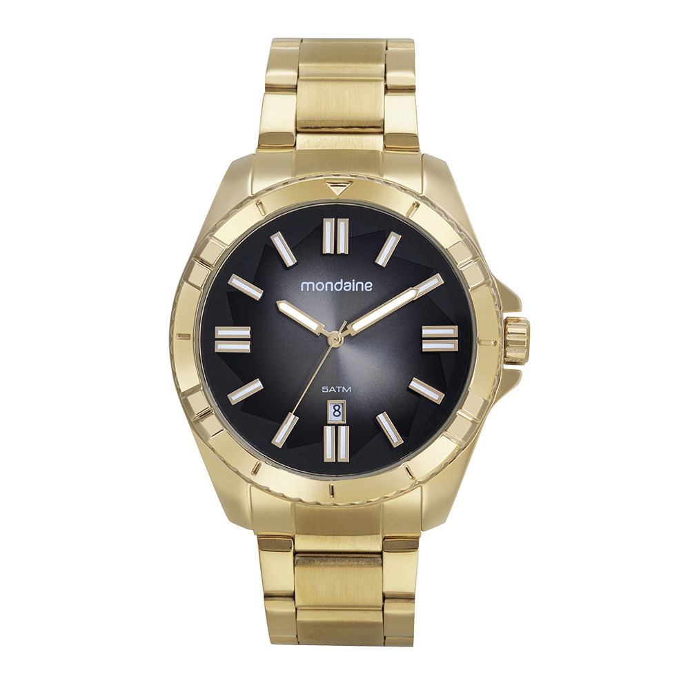 Kit Relógio Mondaine Masculino  Dourado com Cantil