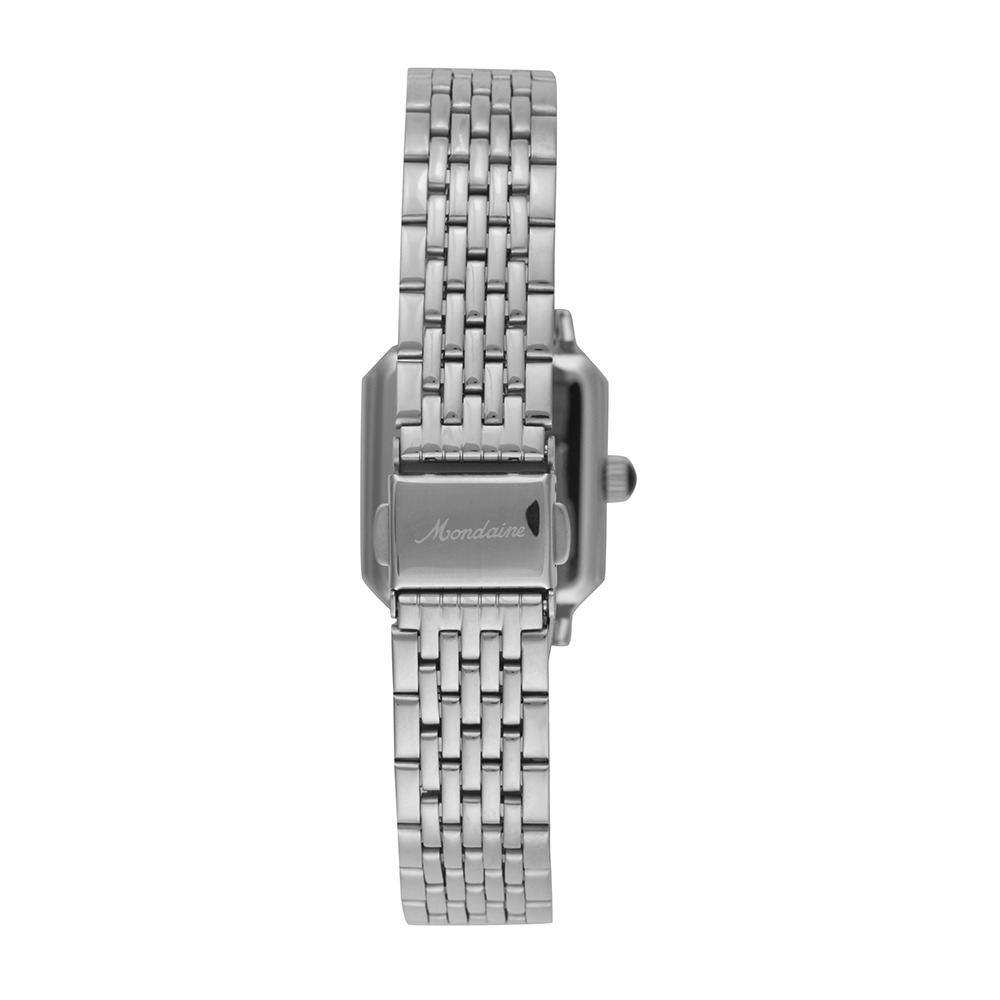 Relógio Feminino Quadrado Prata Aço Troca de Pulseira