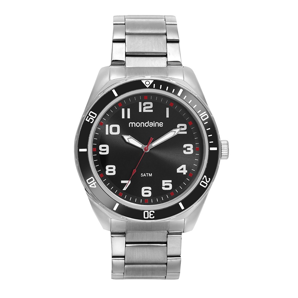 Kit Relógio Mondaine Masculino Prata com Carteira