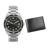 Kit Relógio Mondaine Masculino Prata com Carteira