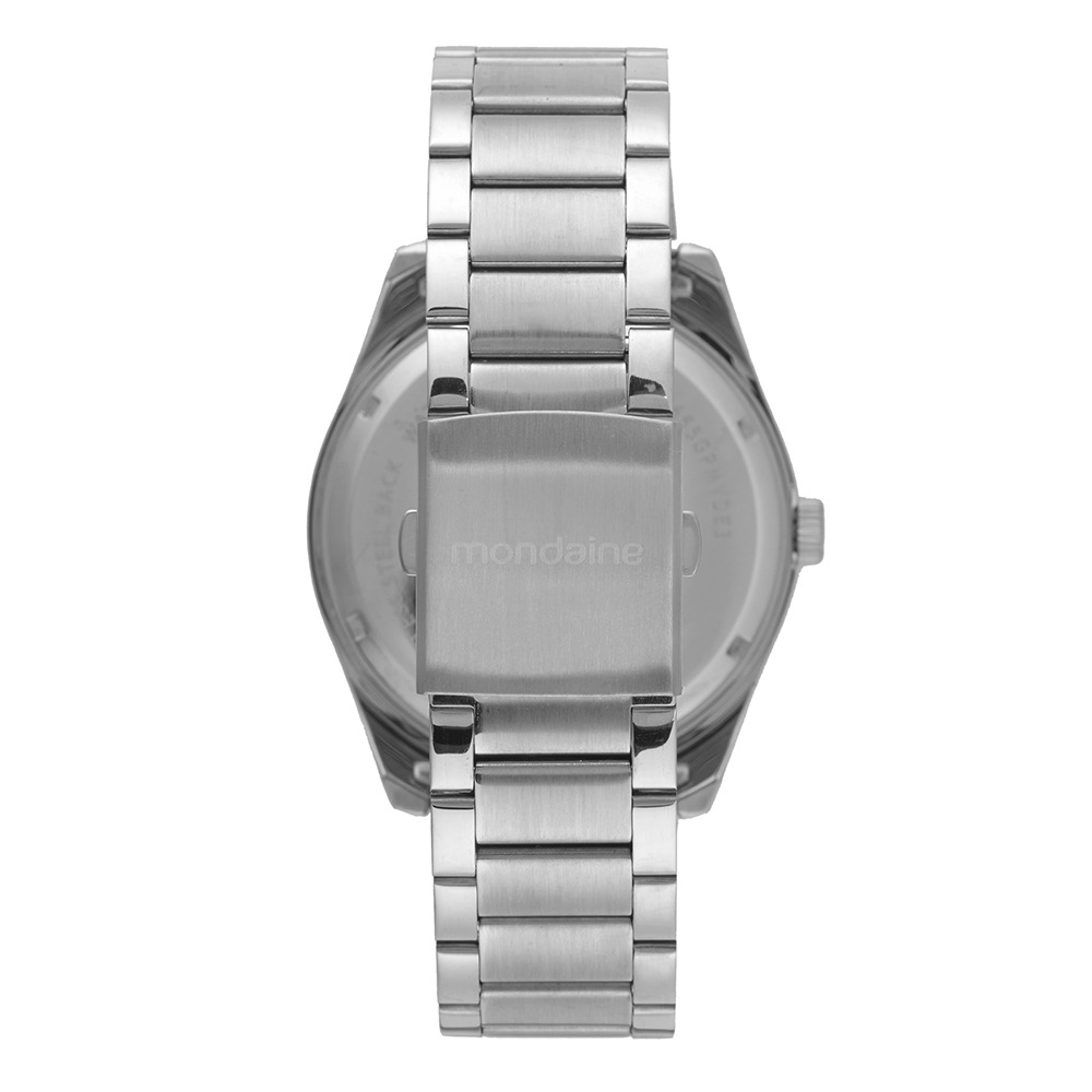 Kit Relógio Mondaine Masculino Prata com Carteira