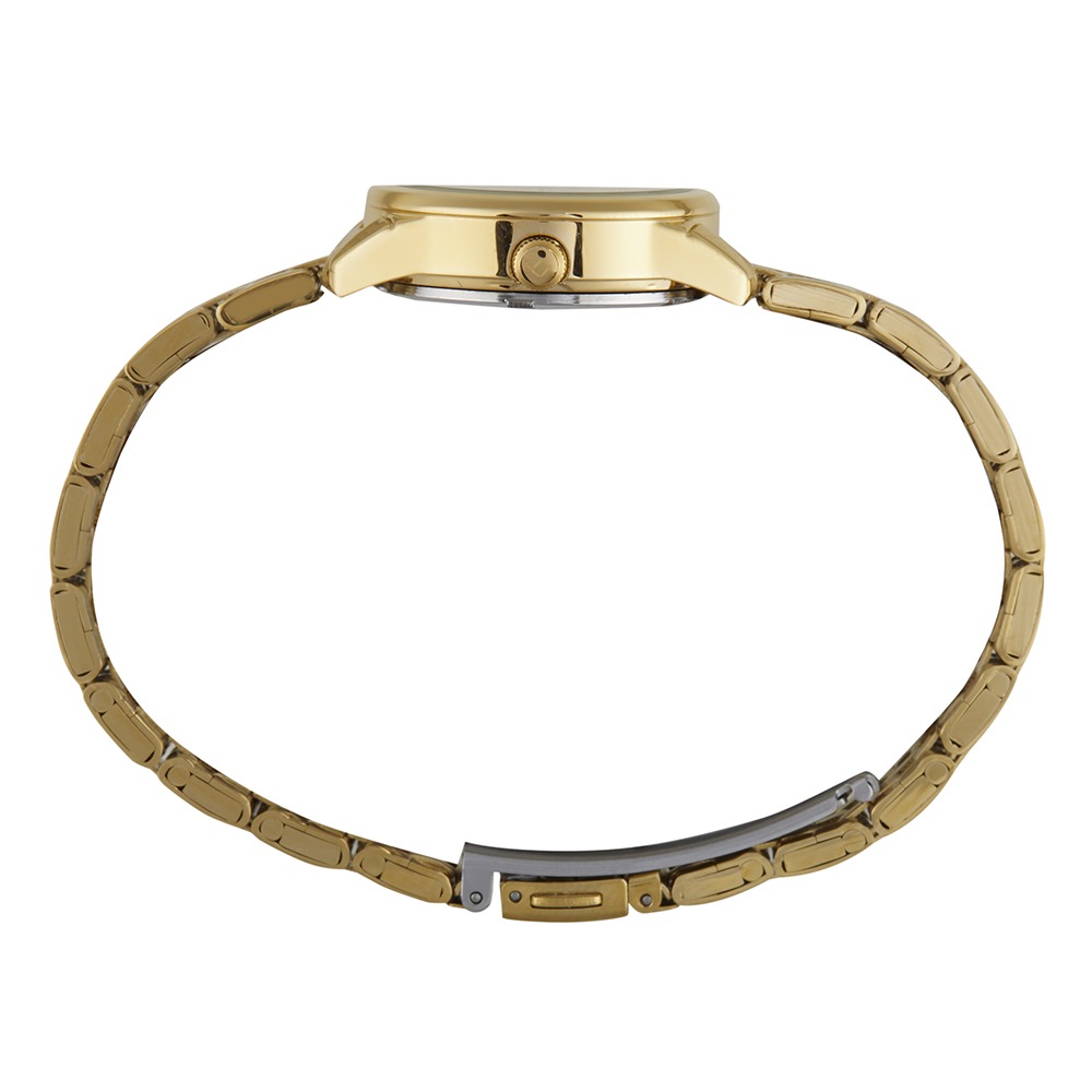 Kit Relógio Feminino Madrepérola Dourado Com Porta-Joias