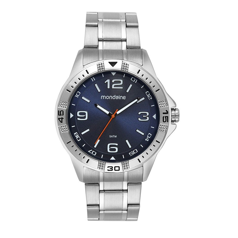 99779G0MVNE1 Kit Relógio Mondaine Masculino Casual Prata com Caneta