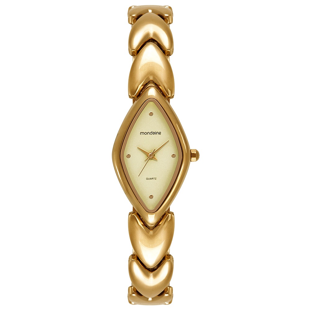 32974LPMVDM1 Relógio Feminino Mondaine Dourado Oval Elegante