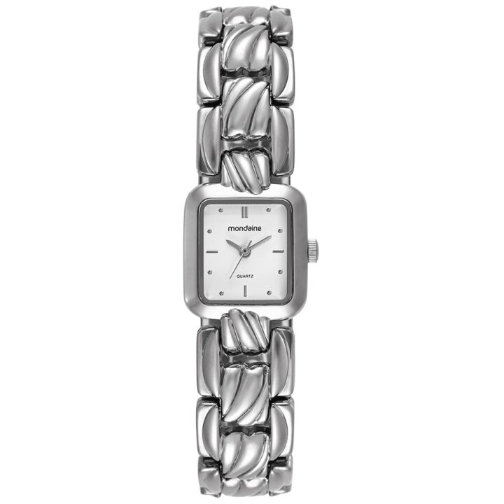 32980L0MVNM2 Relógio Mondaine Feminino Prata Quadrado