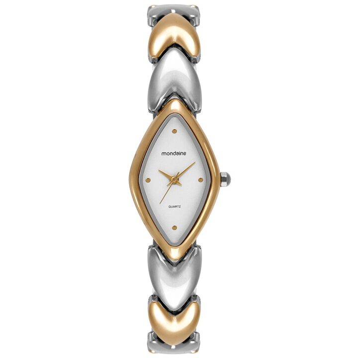 32974LPMVBM3 Relógio Mondaine Feminino Bicolor Metal Oval Minimalista Prata