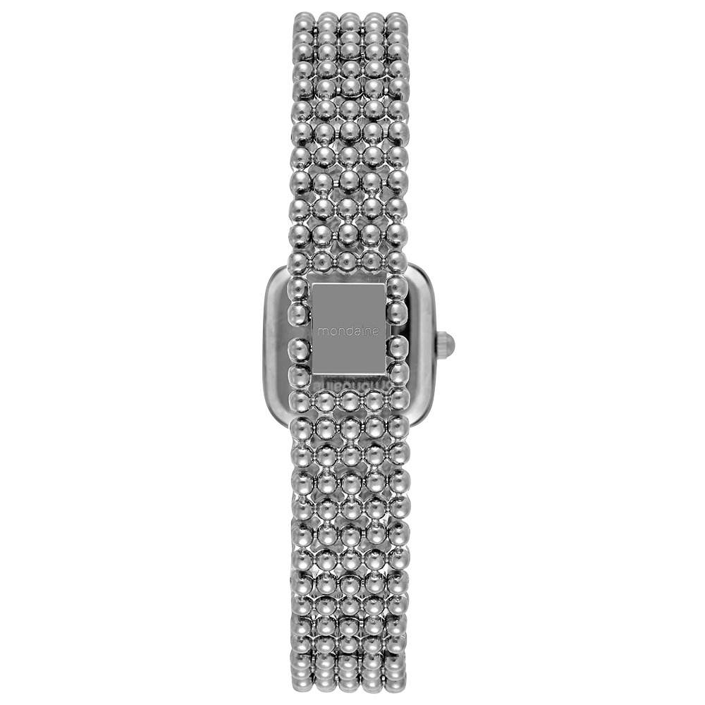 32989L0MVNM2 Relógio Mondaine Feminino Prata Quadrado Index Completo