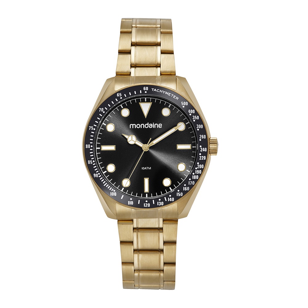 Kit Relógio Mondaine Masculino Dourado com Cantil