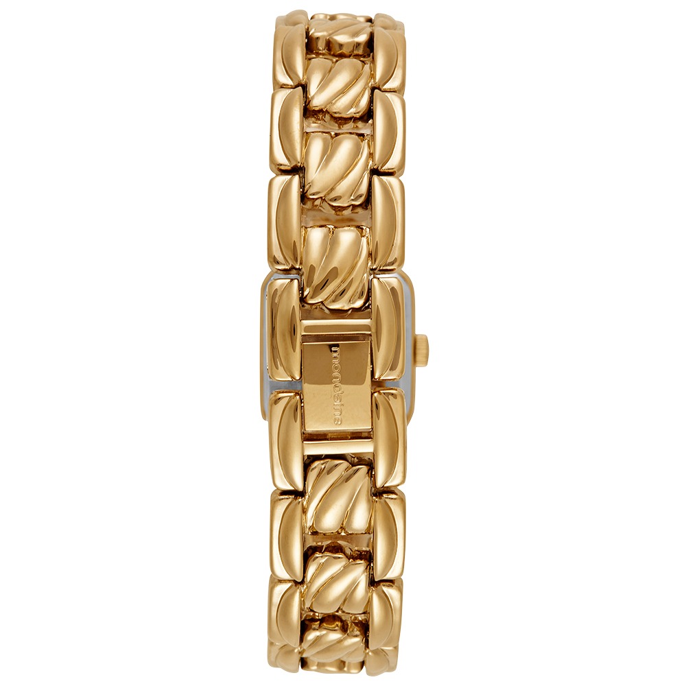 32980LPMVDM1 Relógio Mondaine Feminino Dourado Quadrado Index Champagne