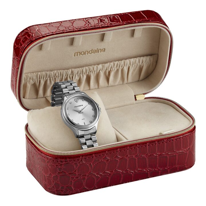 Kit Relógio Mondaine Feminino Prata