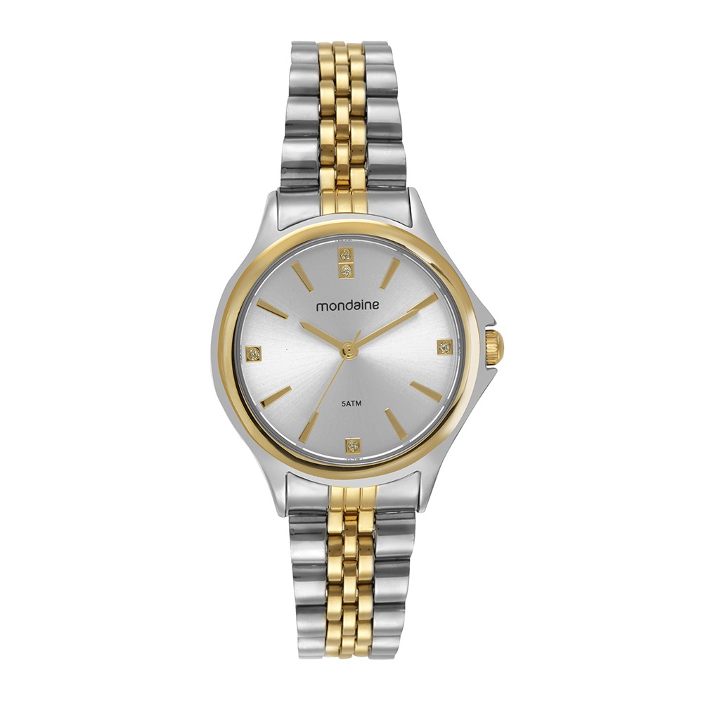 99759LPMVBE3 Kit Relógio Mondaine Feminino Bicolor Cristais com Porta-Joia