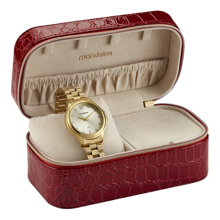 99761LPMVDE1 Kit Relógio Mondaine Feminino Dourado
