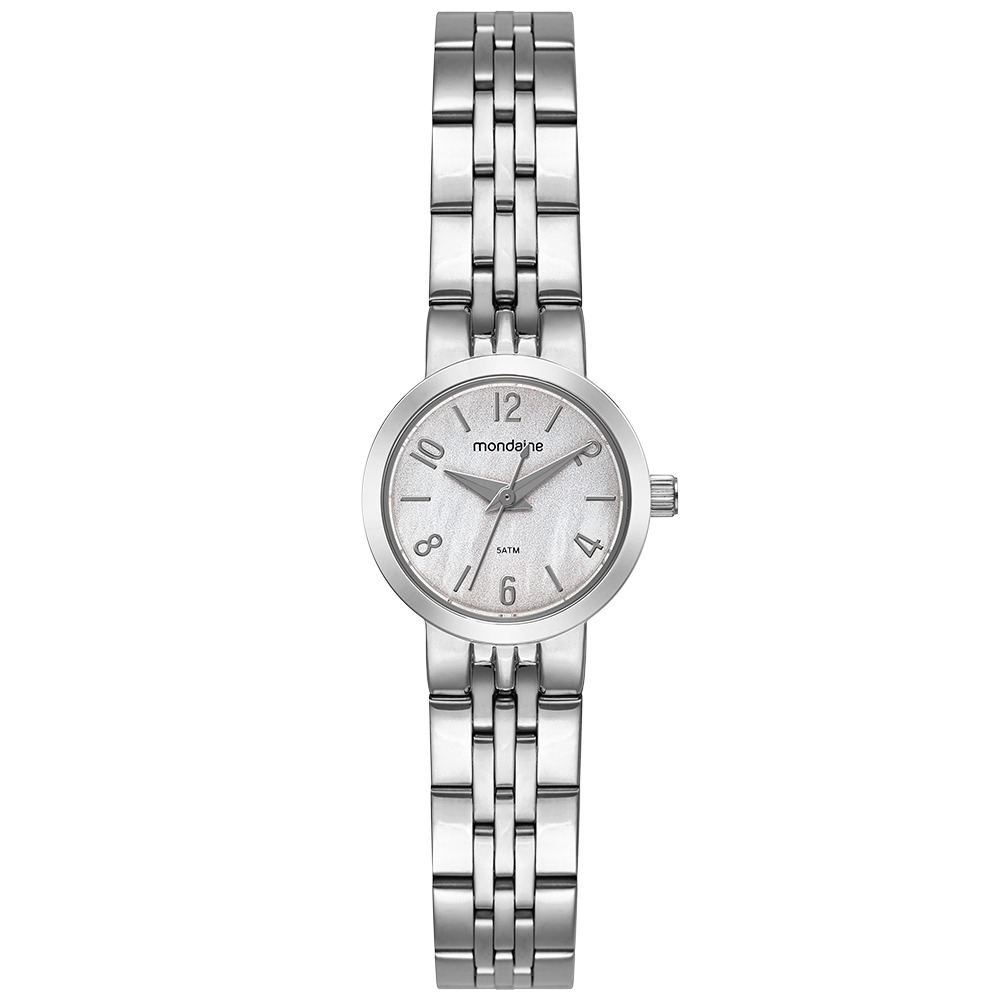 99817L0MVNE2 Kit Relógio Mondaine Feminino Clássico Prata