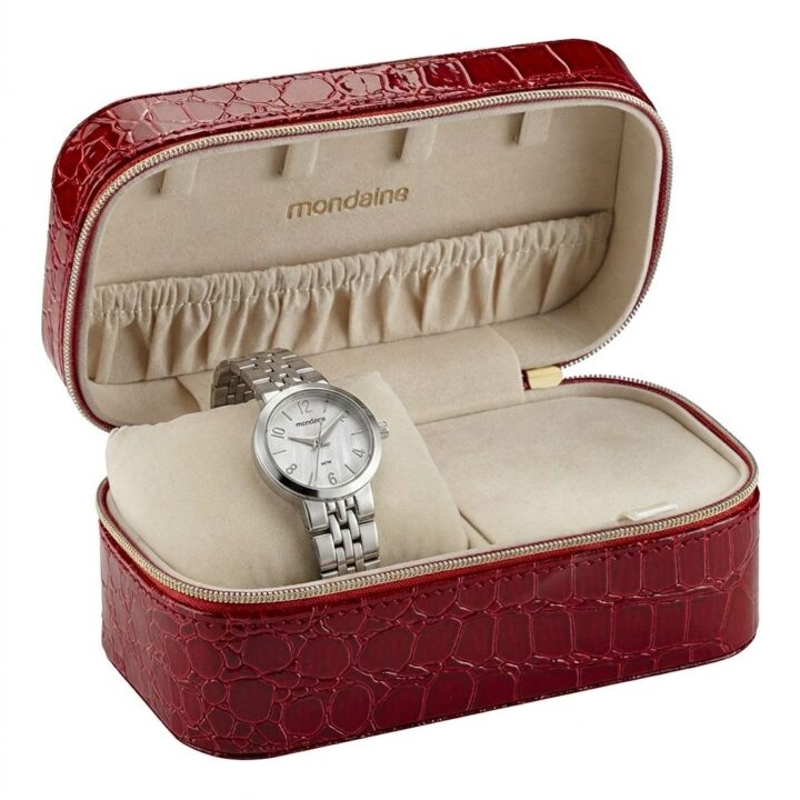 Kit Relógio Mondaine Feminino Clássico Prata