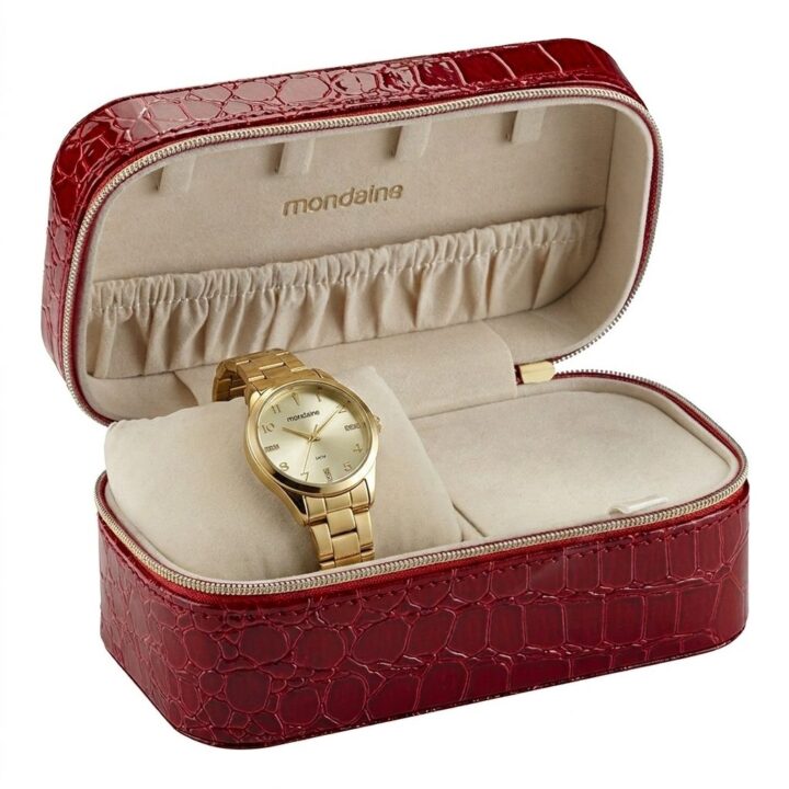 Kit Relógio Mondaine Feminino Dourado