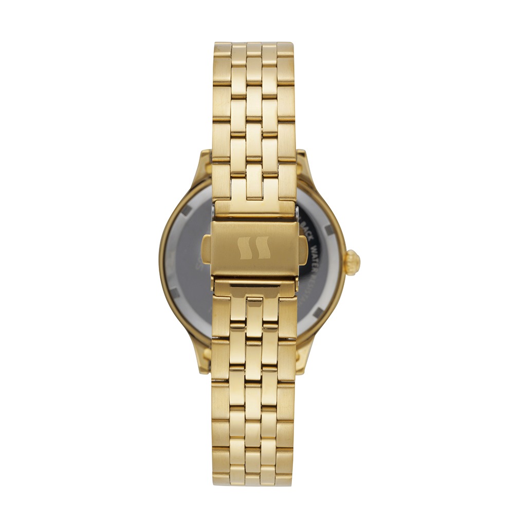 44334LPSVDS1 Relógio Seculus Feminino Dourado Dial em Cristais
