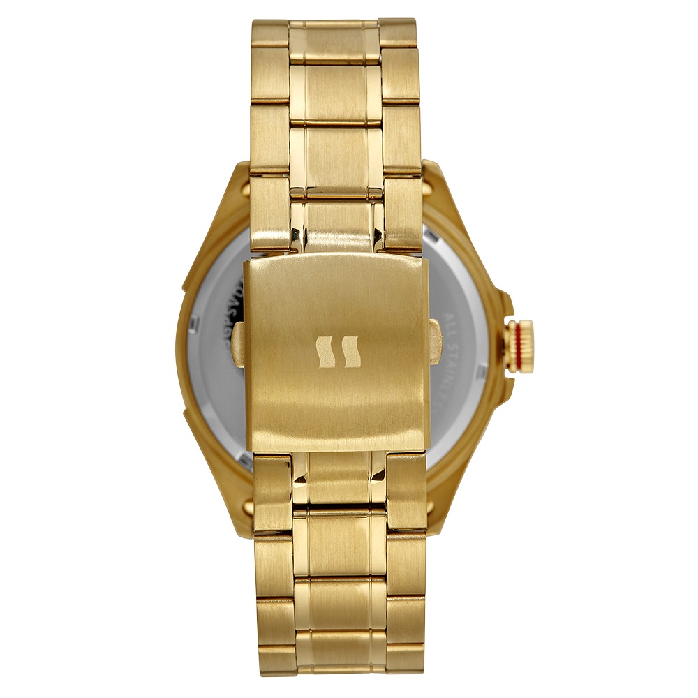 Relógio Seculus Masculino Marcações 3D Dourado