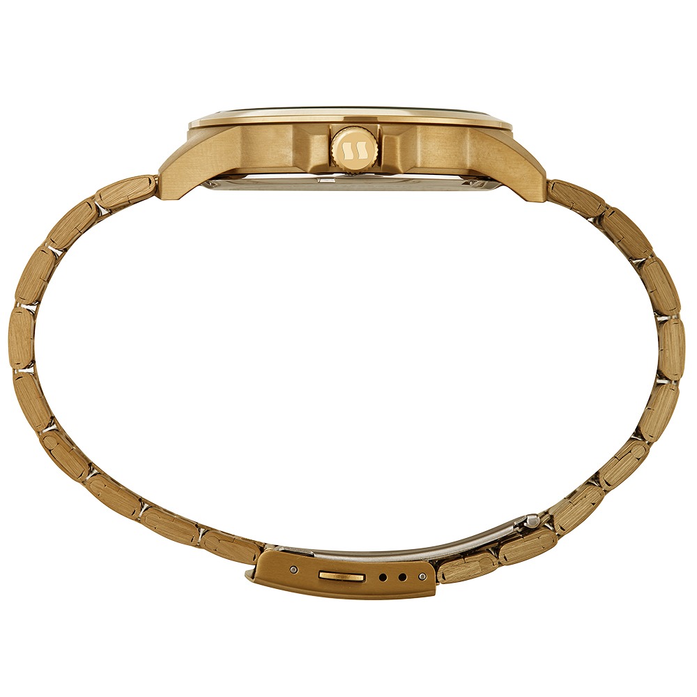 Relógio Seculus Masculino Dourado com Mostrador Preto