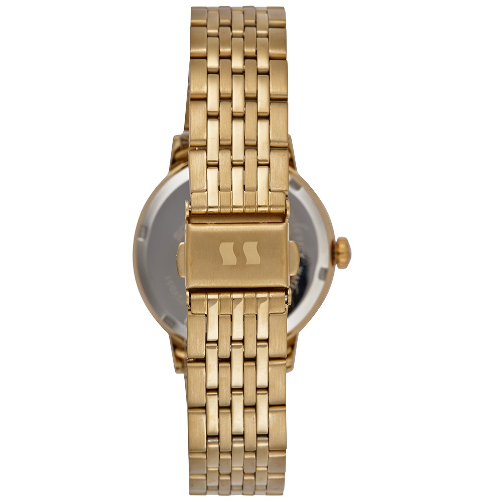 Relógio Seculus Feminino Dourado Numeração Completa